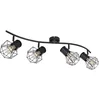 Image de Spotlight strip zwenkbare plafondlamp zwart 4 vlammen, 4x E27 stopcontacten, LxBxH 80x22,5x19 cm