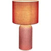 Image de Bedlamp rood glazen tafellamp woonkamerlamp textiel tafellamp leeslamp, 1x E27, DxH 26,5 x 50 cm