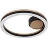 Image de Plafondlamp LED woonkamerlamp Ganglamp, metaal zwart houtlook MDF kunststof opaal, 12W 600Lm 3000K warm wit, D 30 cm