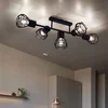 Image de Plafondlamp Spot light Eetkamer kooilook 5 vlammen Plafondlampen, metaal zwart, 5x E27 fitting, LxBxH 90x37x30 cm