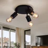 Image de Plafondlamp 3 vlammen zwenkbare plafondspot woonkamer zwart, metaal aluminium, 3x E27 stopcontacten, D 28 cm