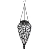 Image de Hanglamp solarlamp tuindecoratie buitenlamp hangende LED solarlamp, in druppel design, zwart metaal, doorzichtig plastic, 16x LED, DxH 13,5 x50 cm