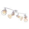 Image de Plafondlamp plafondspot 4 vlammen metaal hout E27 spot 4 vlammen wit, zwenkbare spot, 4x E27, LxBxH 72x32x20 cm