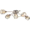 Image de Plafondlamp kristallen lamp woonkamerlamp chroom, mat nikkel, 5x E14 fitting, LxBxH 61,4x36x21 cm