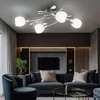 Image de Plafondlamp Woonkamerlamp Spotlamp, 4 vlammen, decoratieve bladeren glas opaal chroom, E14 stopcontacten, LxB 70x25cm
