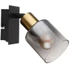 Image de Wandlamp glas zwenkbare wandspot woonkamer zwart goudkleurig, metaal, 1x E14 fitting, LxBxH 15,5x8x15,8 cm