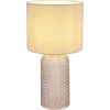 Image de Bedlamp grijs glazen tafellamp woonkamerlamp textiele tafellamp leeslamp, 1x E27, DxH 26,5 x 50 cm