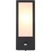 Image de LED wandlamp met bewegingsmelder Buitenlamp met sensor Wandlamp zwart, metaal, 1x E27 LED warm wit, LxBxH 15,4x12x32 cm