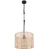 Image de Hanglamp hanglamp woonkamer henneptouw plafondlamp metalen ketting, metaal zwart, 1x E27 fitting, DxH 31x120 cm