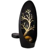 Image de Tuindecoratie solarlampen voor buiten balkondecoratie zwart zilver boom glazen bol, IP44 oplaadbare batterij metaal, 1x LED, LxBxH 14x7x30cm