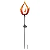 Image de Solarlamp Solarlamp Buitenlamp Tuinlamp Entree, IP44 spatwaterdicht Metaal vlamoptiek zwart, 1x LED warm wit, DxH 18x93 cm