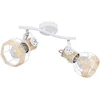Image de Plafondlamp houtlook spot zwenkbare plafondlamp wit, metaal, 2x E27 stopcontacten, LxBxH 29,6x23x19 cm