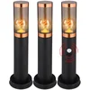 Image de Staande vloerlamp buitenverlichting rook koper buiten met bewegingsmelder tuinlamp, roestvrij staal kunststof, 1x E27, DxH 7,6x45 cm,set van 3