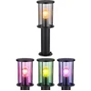Image de Staande tuinlamp padverlichting buitenlamp, afstandsbediening dimbare kleurwisselaar IP54, glazen kap gerookt roestvrij staal mat, 1x LED 8,5W 806Lm warm wit, DxH 14,3x45 cm