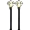 Image de Patio lamp terraslamp buitenlamp industriële vloerlamp zwart roestvrij staal voetlamp, 1x E27, LxH 22,5x100 cm, set van 2