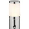 Image de Padlamp met bewegingsmelder buitenverlichting tuinlamp bewegingsmelder, roestvrij staal, dimbare afstandsbediening, 1x RGB LED 8,5W 806Lm, DxH 14x80 cm