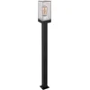 Image de Meerpaalverlichting E27 padverlichting buiten zwart tuinverlichting vloerlamp, aluminium, afstandsbediening dimbaar, 1x RGB LED 8,5W 806Lm, LxBxH 10x10x100 cm