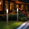 Image de Staande lamp Buitenlamp Tuinlamp Staande lamp Patio IP44, roestvrij staal met houteffect, 1x E27 fitting, DxH 12,7x110 cm