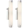 Image de LED wandlamp met schakelaar wandlamp spiegellamp chroom traplamp gesatineerd glas, staafdesign, 9W 700Lm warm wit, LxBxA 38x6x9,4 cm, set van 2