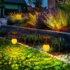 Image de Solarlamp oosterse glazen bol roestkleurige decoratieve lamp tuinlamp aardespike solarlamp metaal voor buiten, metaalglas, 1x LED 0,06W warm wit, LxBxH 30x8,5x41 cm