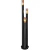 Image de Buitenlamp roestvrij staal tuinlamp zwart, koper rookkleurig, 3 vlammen E27, DxH 28 x 170 cm