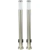 Image de Set van 2 vloerlampen Stroomverdeling IP44 buitencontactdozen roestvrij staal zilver
