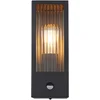 Image de LED wandlamp met bewegingsmelder Buitenlamp glazen wandlamp zwart sensor, metaal, 1x E27 LED warm wit, LxBxH 15,4x12x32 cm
