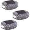 Image de LED solarlamp buitenlamp steen design solarstenen padlamp tuinlamp, grijs kunststof, oplaadbare batterij IP44, L 8,5 cm, set van 3