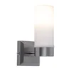 Image de Wandlamp glas IP44 Badkamerlamp opaal glas Wandlamp badkamer, metaal nikkel mat, 1x E14 fitting, HxD 18,5x11,5 cm