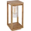 Image de Buitenlantaarn Houten buitenlamp met schemersensor Weerbestendig IP44, aluminium kunststof, 1x E27 fitting, LxBxH 15x15x35 cm