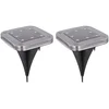 Image de Solarlamp tuindecoratie solarlampen voor buiten Vloerlamp tuinverlichting met grondspies, kunststof roestvrij staal, LED koud wit, LxBxH 10x10x13 cm, set van 2