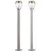 Image de Buitenlamp vloerlamp tuin roestvrij staal buiten voetlicht, IP44, 1x LED 11W 750Lm warm wit, DxH 15x99 cm, set van 2