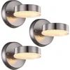 Image de Buitenwandlamp roestvrij stalen gevel LED voordeurlamp zilver tuinlamp, 7W 450lm warm wit, BxH 11,5 x 11,5 cm, set van 3