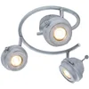 Image de Spotlamp Spotrondell Plafondlamp Woonkamerlamp Keuken, 3 vlammen Spots beweegbaar, metaal grijs antiek, 3x GU10 LED 5 Watt 340 Lumen warm wit, DxH 34x16 cm