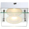 Image de Wandlamp chroom LED wandlamp slaapkamerlamp halverlichting, helder gesatineerd glas, 5W 360lm 3000K, LxBxH 12,5x12,5x6,5 cm