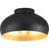 Image de EGLO Mogano 2 Plafondlamp - E27 - Ø28 cm - Zwart|Bladgoud
