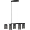 Image de EGLO Colomera Hanglamp - E27 - 80 cm - Zwart|Mat Grijs