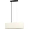 Image de EGLO Febres Hanglamp - E27 - 78 cm - Zwart/Wit - Teddy stof