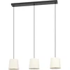 Image de EGLO Febres Hanglamp - E27 - 88 cm - Zwart/Wit - Teddy stof