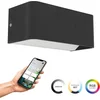 Image de EGLO connect.z Sania-Z Smart Wandlamp - Buiten - Badkamer - 20 cm - Zwart/Wit - Instelbaar RGB & wit licht - Dimbaar - Zigbee