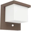 Image de EGLO Frigento Solar Wandlamp Buiten - Sensor - Oplaadbaar - 15 cm - Roestbruin/Melkkleurig