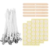Image de Dailygoods - 100 stuks kaarslonten, katoenen lonten voor kaarsen, 10 cm, lont voor natuurlijke kaarsen met houten lonthouder en stickers voor het maken van dubbelzijdige kaarsen