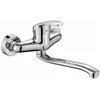 Image de HAUSS SPOLE Keukenkraan-Wandgemonteerde Mengkraan-Chroom Koud En Warm Water-Keukenbeslag-Waterbesparend-10x18x11.5 Cm-Koper-Zilver