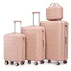 Image de MODFU Harde koffer 14"/19"/24"/28" van ABS, 4-delig set, met 4 wielen en 14" cosmeticaetui, roze