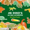 Image de 49 Dino's en een Asteroïde puzzel met 49 puzzelstukken in de vorm van dino's Physical