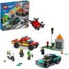 Image de LEGO 60319 City Fire Le Sauvetage Des Pompiers et La Course-Poursuite de La Police Voiture Jouet Camion de Pompiers et Moto en occasion ou reconditionné