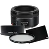 Image de Canon EF 50mm F/1.8 STM + zonnekap + beschermingsfilter + lensdoek