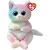 Image de Ty Beanie Bellies - Jenny le chaton multicolore avec les yeux bleus pailletés, les animaux en peluche avec le ventre doux originaux 20 cm - T41291