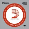 Image de D'Addario LE009 Corde seule en acier pur avec Extrémité à boucle Calibre .009
