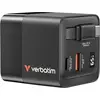 Image de Verbatim GaN Charger 65 W Reislader 65 W 1x USB-A, 1x USB-C USB PD, USB PD 3.0, QC 3.0 Zwart Snellader, GaN, Met adapter voor Europa, Met adapter voor Verenigd
